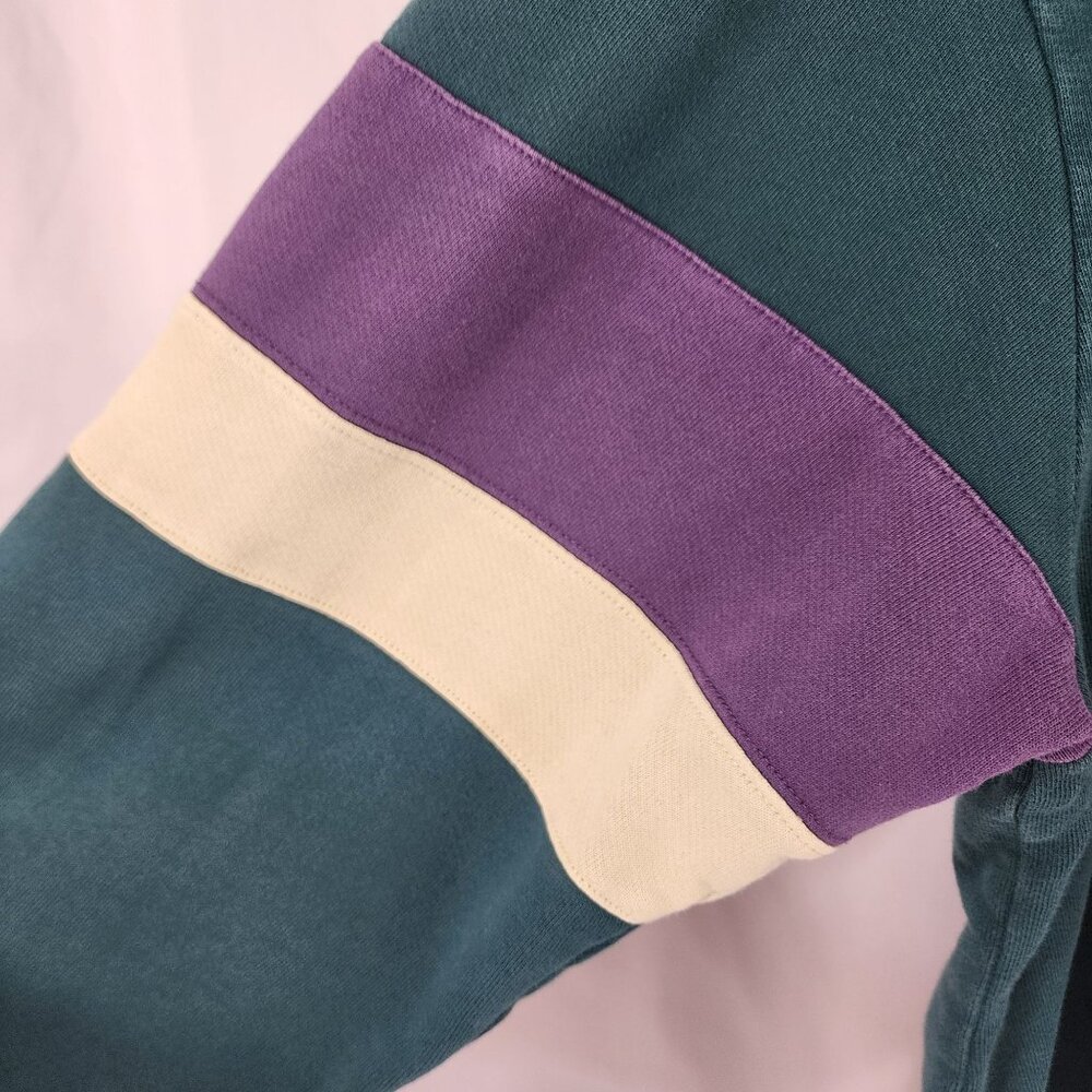 Levis Mens Relaxed Fit Hoodie L Green With Purple & Cream Stripes - Picture 6 of 16